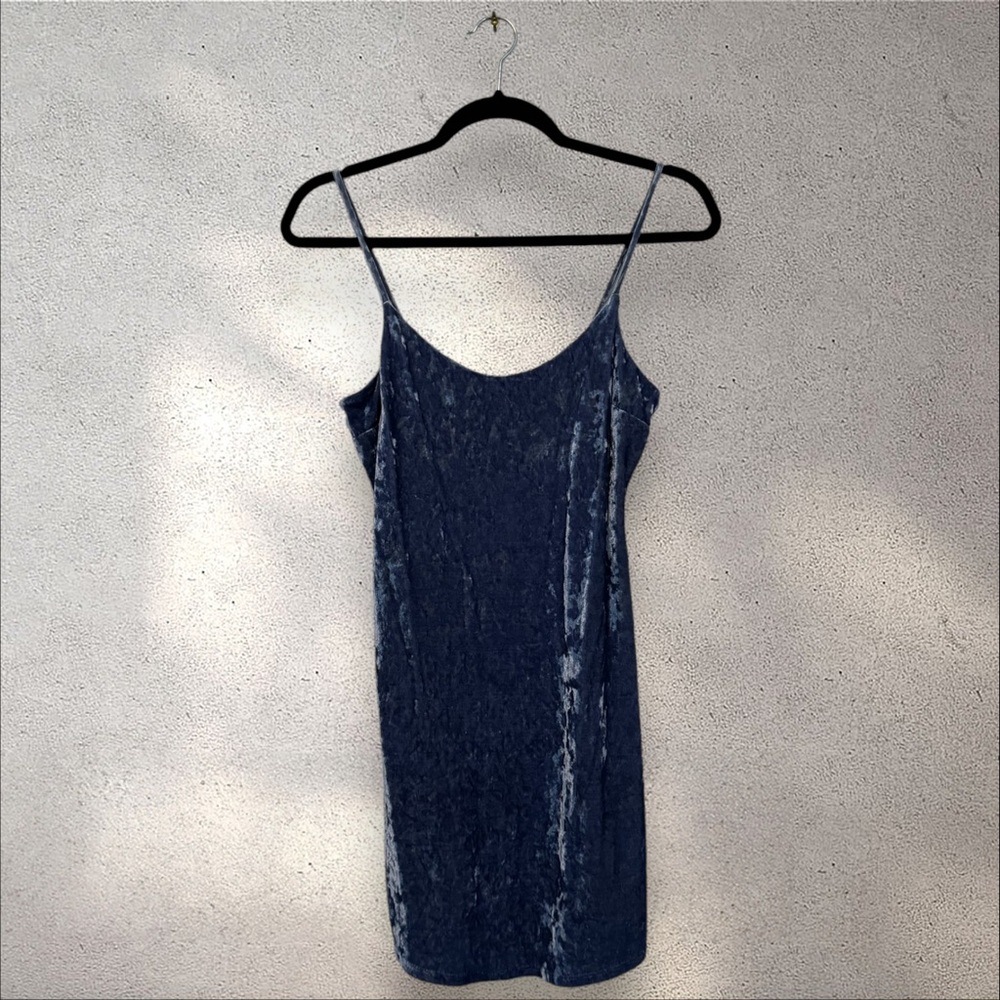Blue velvet dress